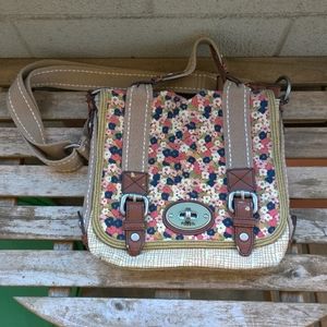 Fossil Floral Messenger Purse